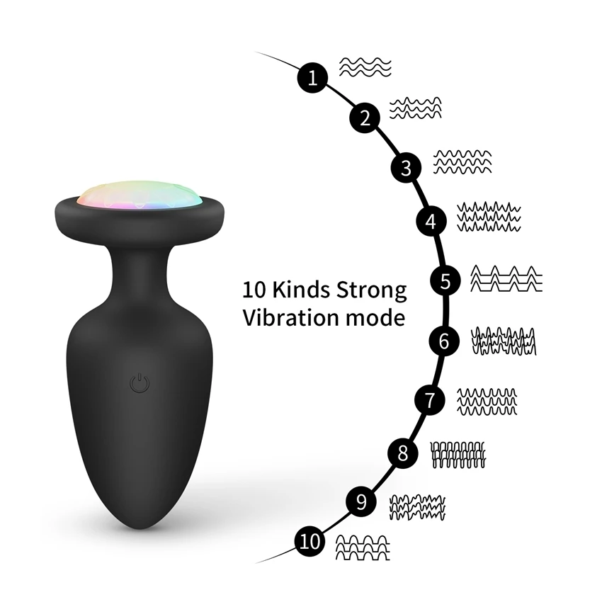 Wireless Remote Led Light Anal Vibrator Sex Toy For Men Women Anal Plug Male Prostate Massage Vagina Vibrator Anus Butt Plug 18 view 3