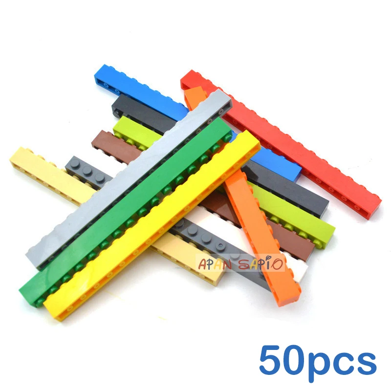 Blocos de construção grossos 1x16 pontos, 50pcs, figuras educacionais e criativas, compatíveis com marcas, brinquedos para crianças, 2465