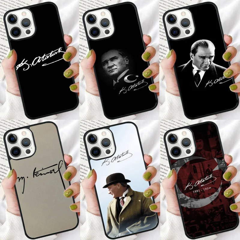 Mustafa Kemal Atatürk Signature Phone Case For iPhone 16 15 14 plus XR XS 11 12 13 Pro max Soft Shell Cover coque