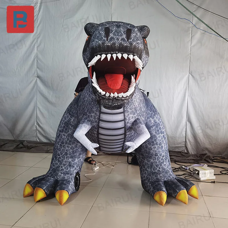 Inflatable dinosaurs, realistic animal air models with blowers, outdoor shopping mall event decoration props