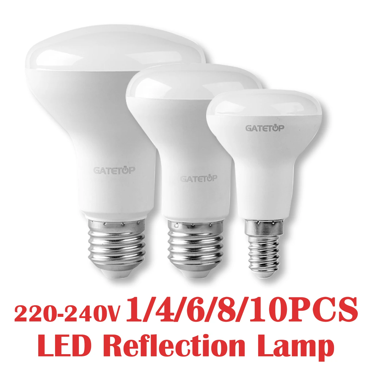 1-10 Pack E14 E27 R Bulb Bathroom Light R50 R63 R80 6W 10W 12W High Lumen 3000K 4000K 6000K Natural Light for Bathroom Home