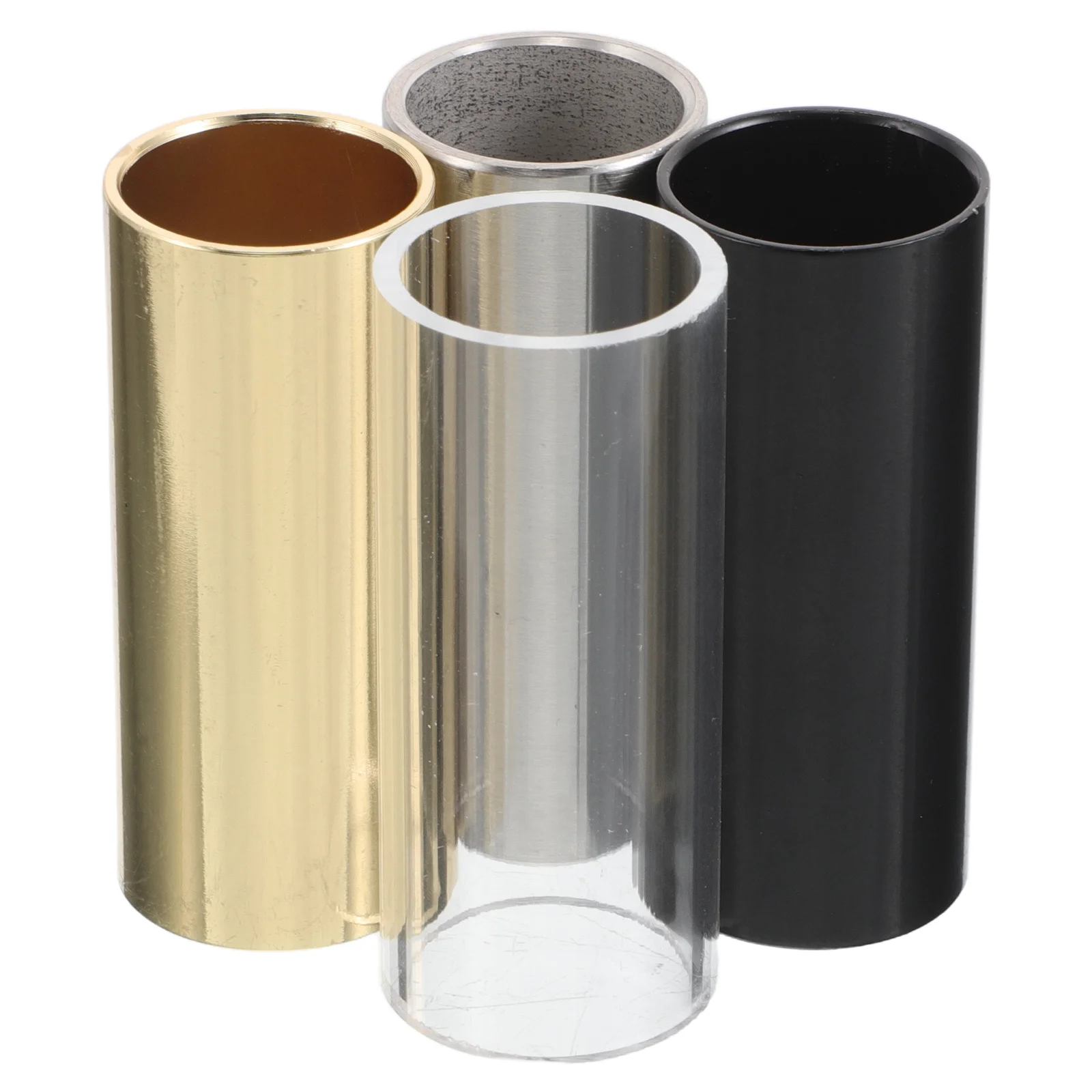 

4Pcs Guitar Slides for Electric Bass and Acoustic 6cm Metal Slide Bars Finger Slider Tune Stick Medium String Guitar Nails Slide