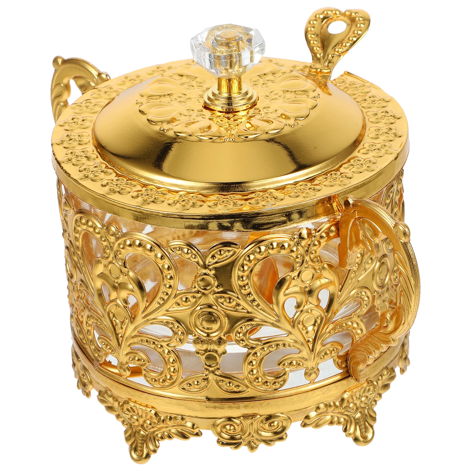

Spice Jar Kitchen Condiment Seasoning Containers Seal Pot Jars Zinc Alloy Golden Lid Office Canister