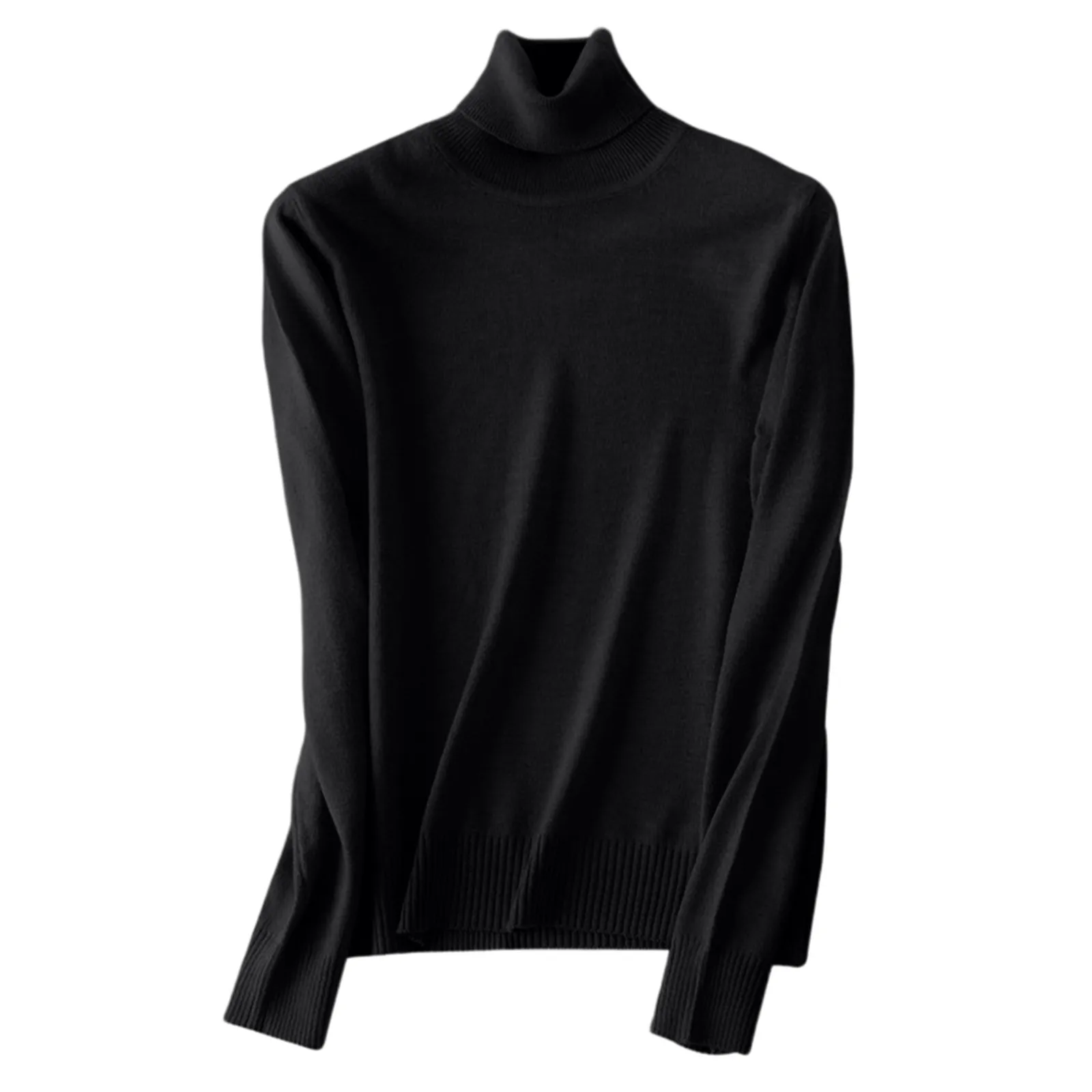 Frauen Casual Stricken Pullover Einfarbig High Neck Lange-Sleeve Stricken Basis Top Koreanische Pullover Herbst Winter Pullover für Frauen