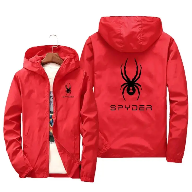 SPYDER cappotto casual da uomo di grandi dimensioni 7XL di alta qualitร primavera estate new street brand giacca a vento con cappuccio cerniera