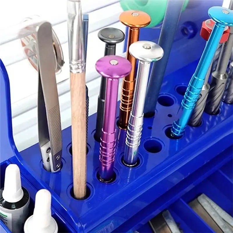 AB42-360° Rotatable Parts Tray Screwdriver Organizer Electronic Component Storage Box