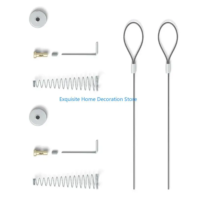 

L5BF Home Safety Alloy Gate Latches Pull Set 2pcs with Spring Cylinders and Hardware