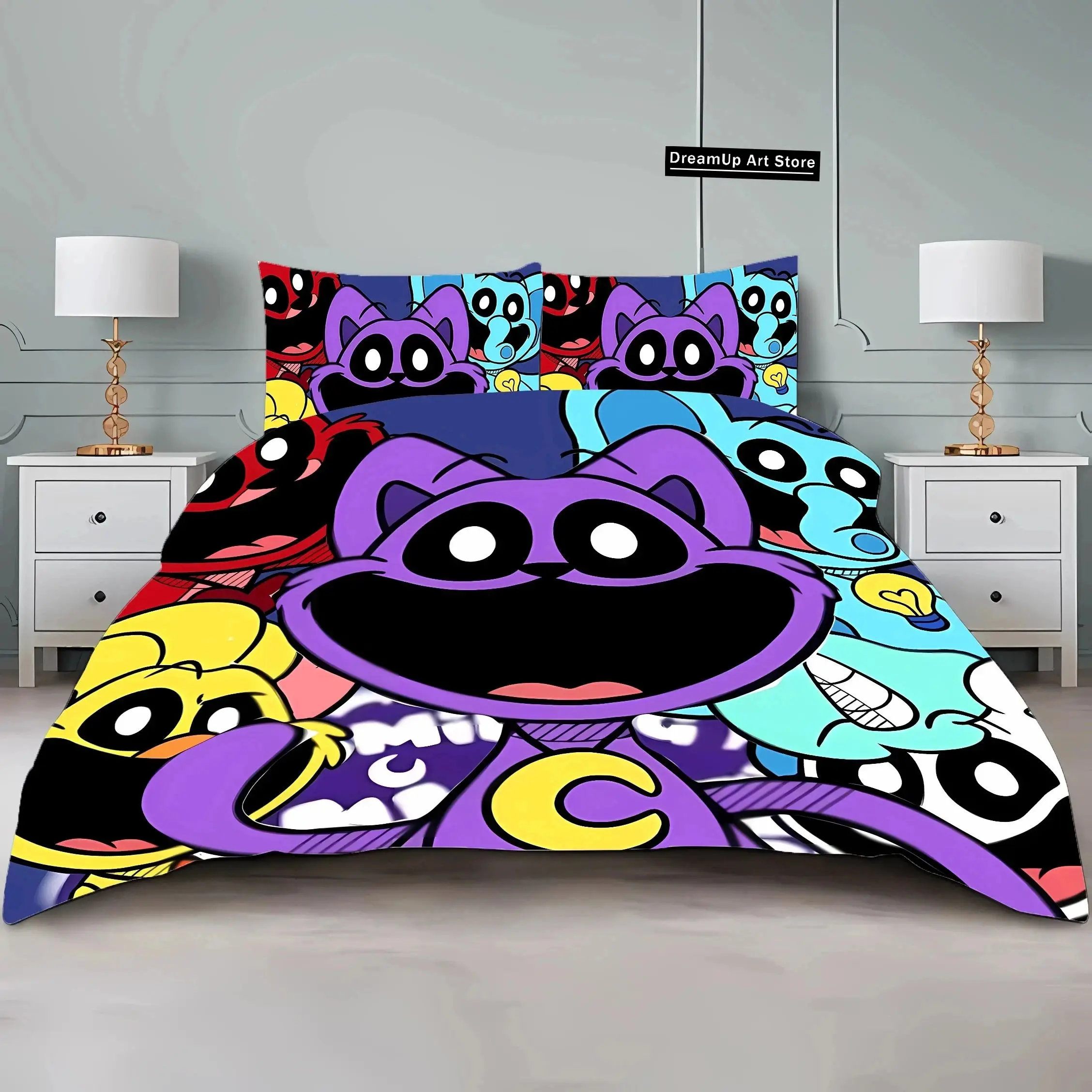 3D Print Smilings Critters Cartoon Fashion Bedding Set Boys Girls Twin Queen Full Size Duvet Cover Pillowcase Bed Adult