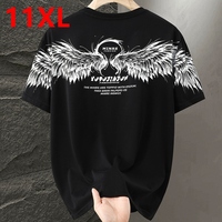 Summer men's T-shirt short sleeved shorts new loose plus size casual trendy brand fat print 160kg 11xl 10xl