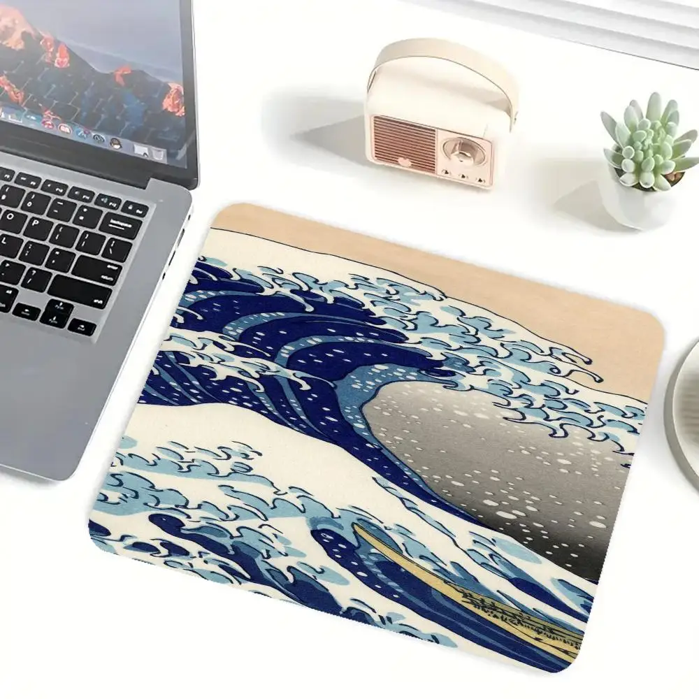 

Classic Great Wave off Kanagawa Gaming Mouse Pad, Stitched Edge Non‑Slip Large Desk Mat