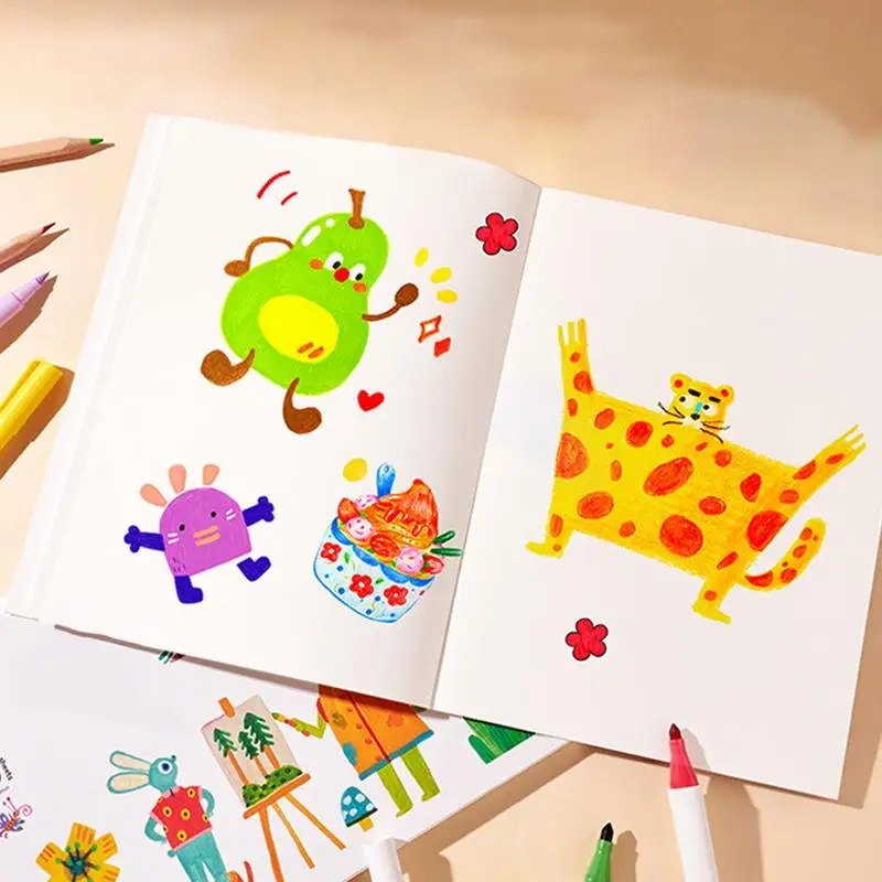 Sketchbook For Kids Double-Sided Kids Drawing Paper Graffiti Book Portable Drawing Notebook Kids Drawing Book For Beginners