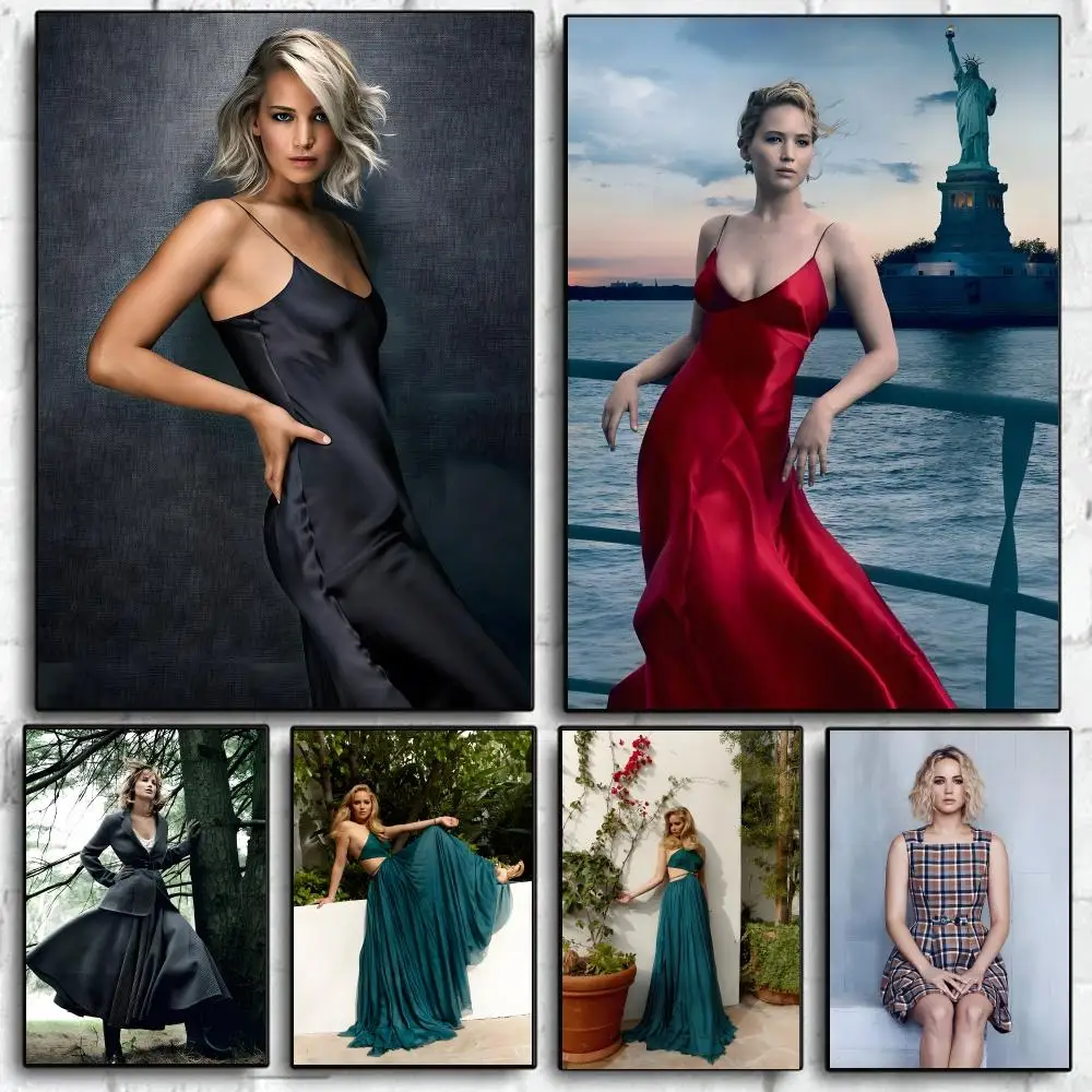 Jennifer Lawrence Portrait Poster Art HD Advanced Aesthetic Printing Paper Wall Art for Living Room Home Decor