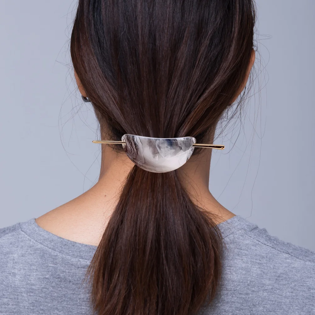 3 Pcs Cellulose Acetate Sheet Hairpin Accessories for Women Sticks Holder Ponytail Clip