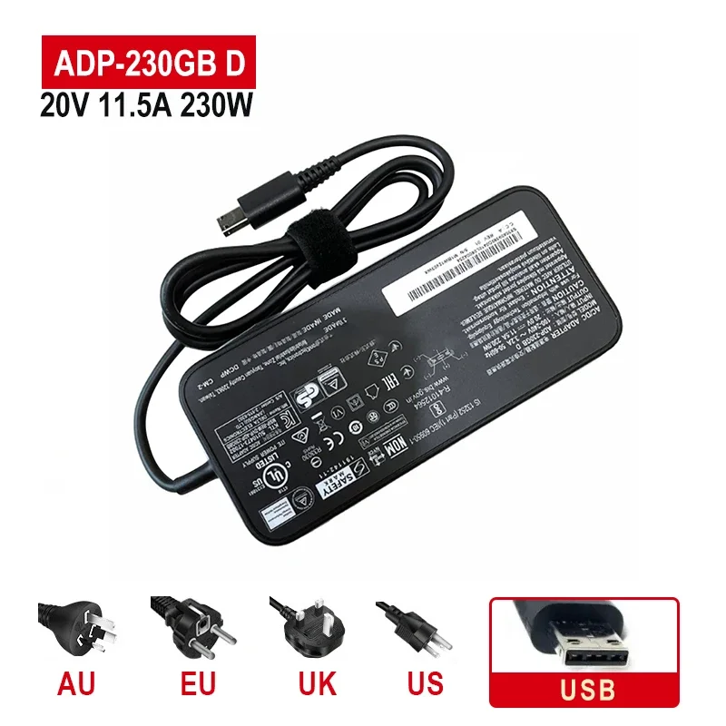 

20V 11.5A 230W AC Adapter Laptop Charger ADP-230GB D A17-230P1B for MSI GE66 Raider 10SE 10SF 10SGS MS-1541 Gaming Power Supply