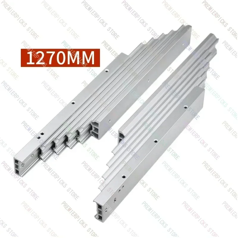 Hidden Cabinets Multi-section Aluminum Alloy Flat Push Book Table Bar Telescopic Guide Rail Folding Ball Slide  Hardware