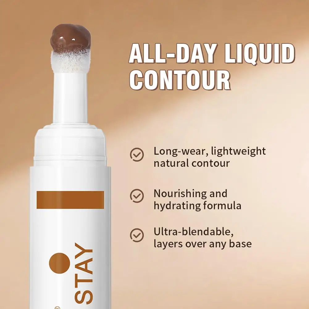 Penna per il contorno liquido Contorno opaco naturale Cosmetici per il trucco del viso in crema tridimensionale impermeabile a lunga durata