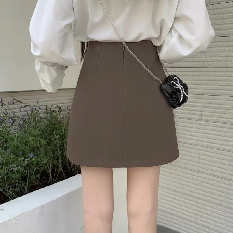 Women's Mini Pleated Skirt High Waist Fashion Korean Edition Cute Button Women's Short Skirt Spring Summer Casual Skirt 2023 New