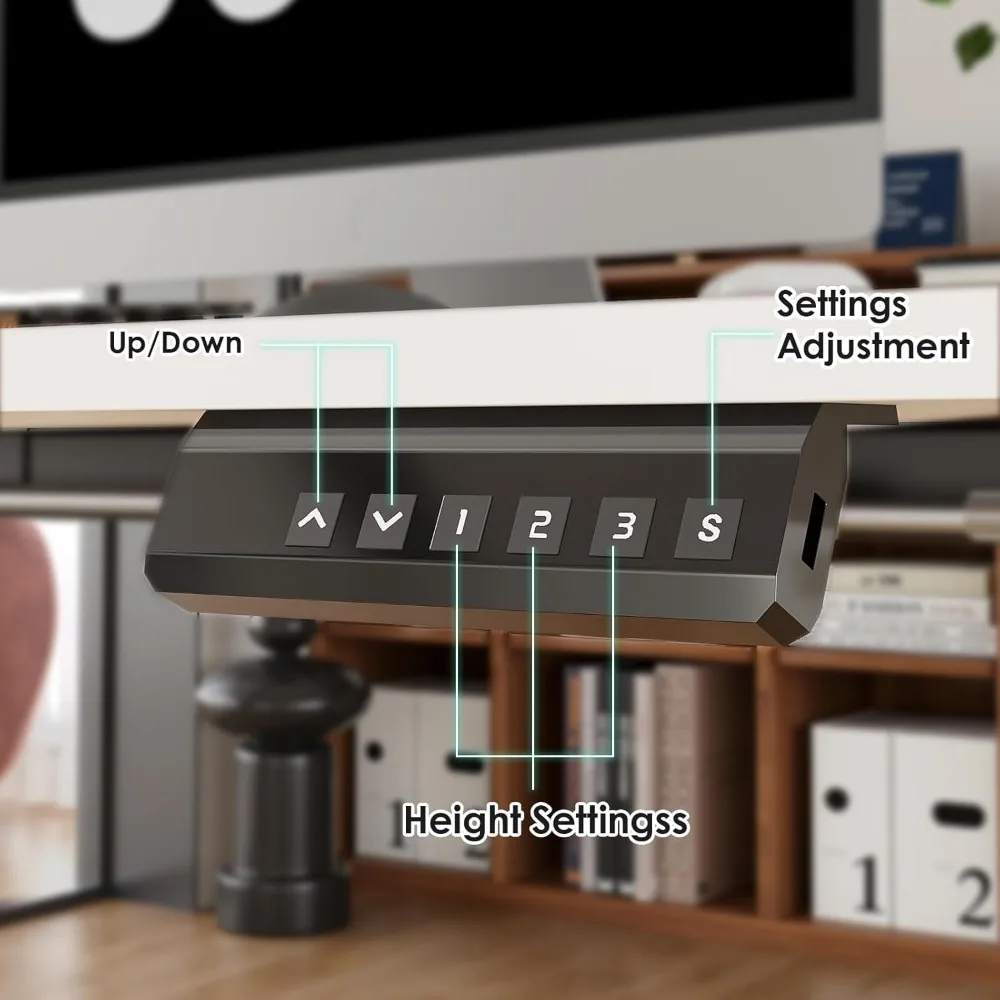 مكتب قائم كهربائي بارتفاع قابل للتعديل، حامل مكتب منزلي مع لوح لصق