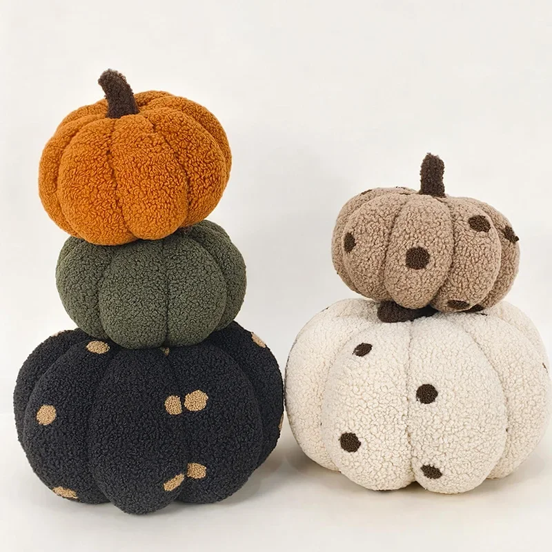 20/26/35cm High Quality Pumpkin Throw Pillow Nordic Minimalist Style Polkadot Pumpkin Sofa Cushion Halloween Xmas Gift Home Deco