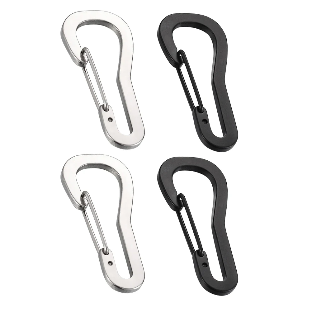 

4 Pcs Stainless Steel Keychain Carabiner for Keys Heavy Duty Small Hanging Hook Buckle Climbing Lock Spring