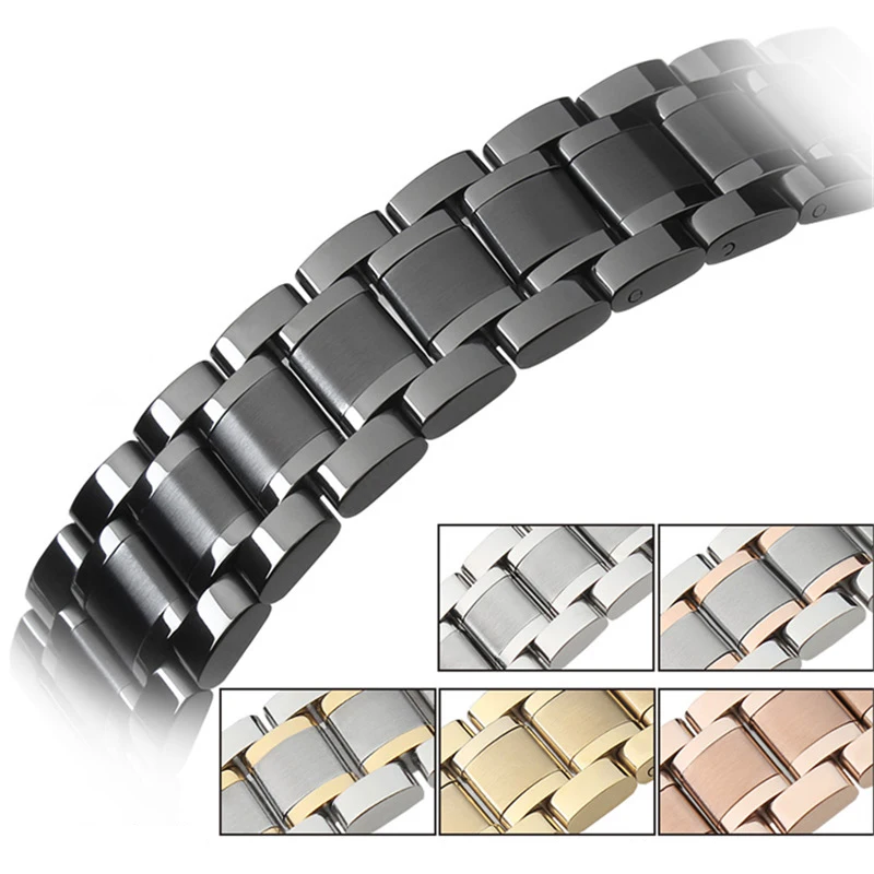 Stainless Steel Watch Strap Metal Wristband12 13 14 15 16 17 18 19 20 21 22 23 24mm Curved End Bracelet for LONGINES Master Band