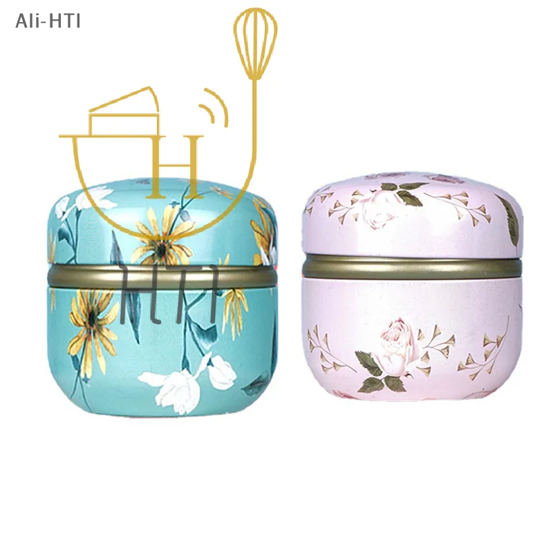 

Металлические банки с цветочным узором, маленькие портативные контейнеры для хранения, чайницы, коробки для чая, емкости для свечей, кофе, конфет, закусок, герметичные