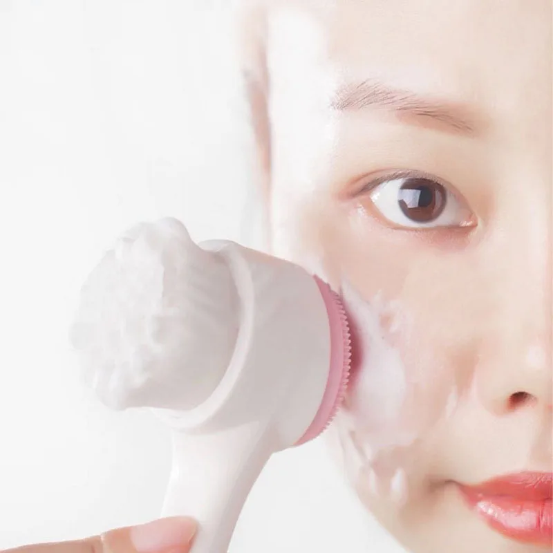 ثلاثية الأبعاد التنظيف العميق فرشاة غسل الوجه مجموعة عصابات رأس يده سيليكون لينة الخشن منظف للوجه فرشاة التطهير أدوات التدليك #2