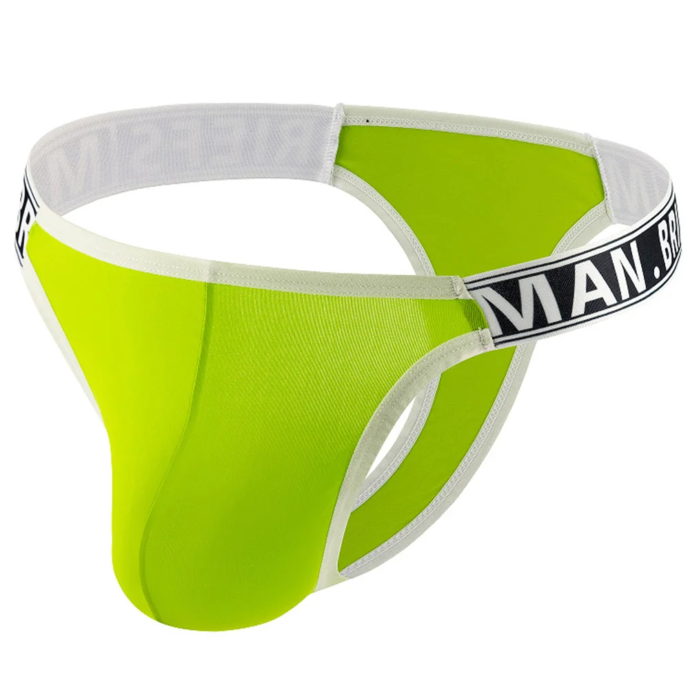 Sexy T-Back Thong Men Bikini Briefs Elastic G-String Underwear Shorts Panties Enhance Peni Pouch Underpants Hollow Breathable image 4