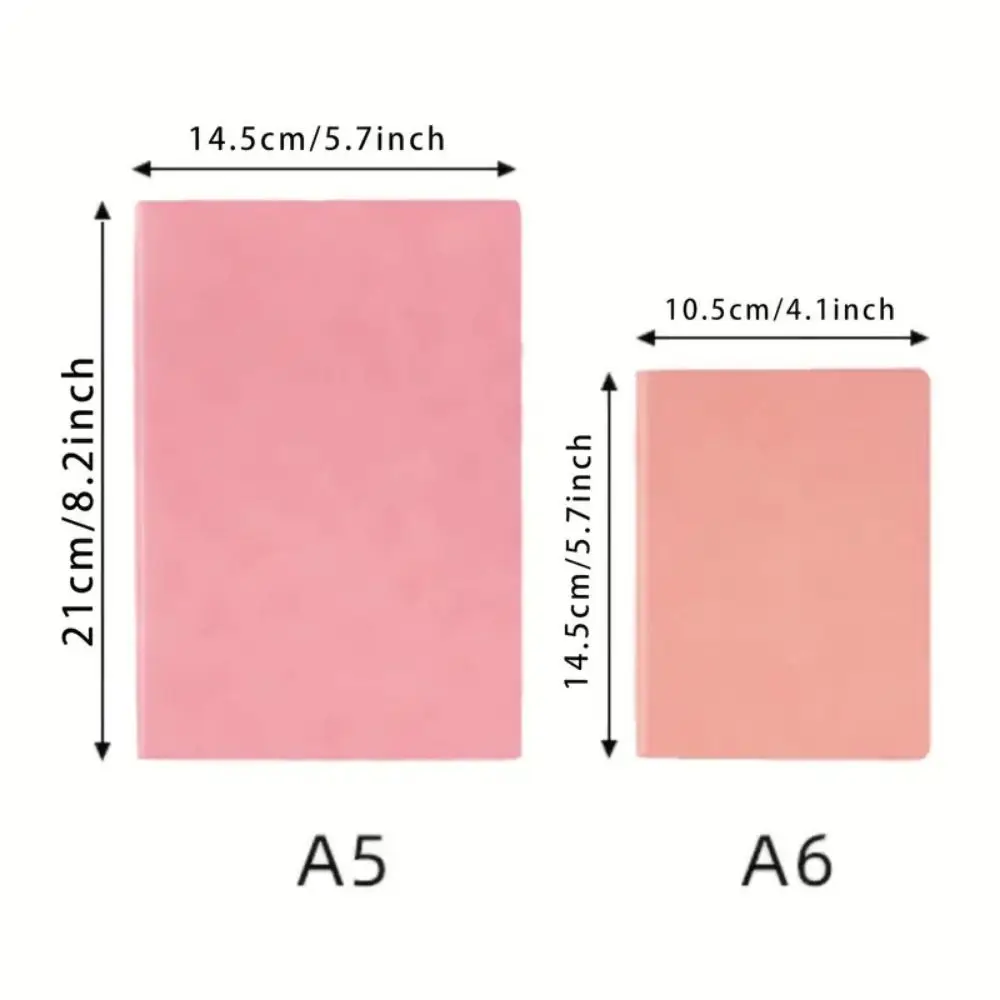 Soft Leather Cover Rainbow Edge Notebook Thickened 200 Pages Work Meeting Record Book Waterproof Horizontal Line