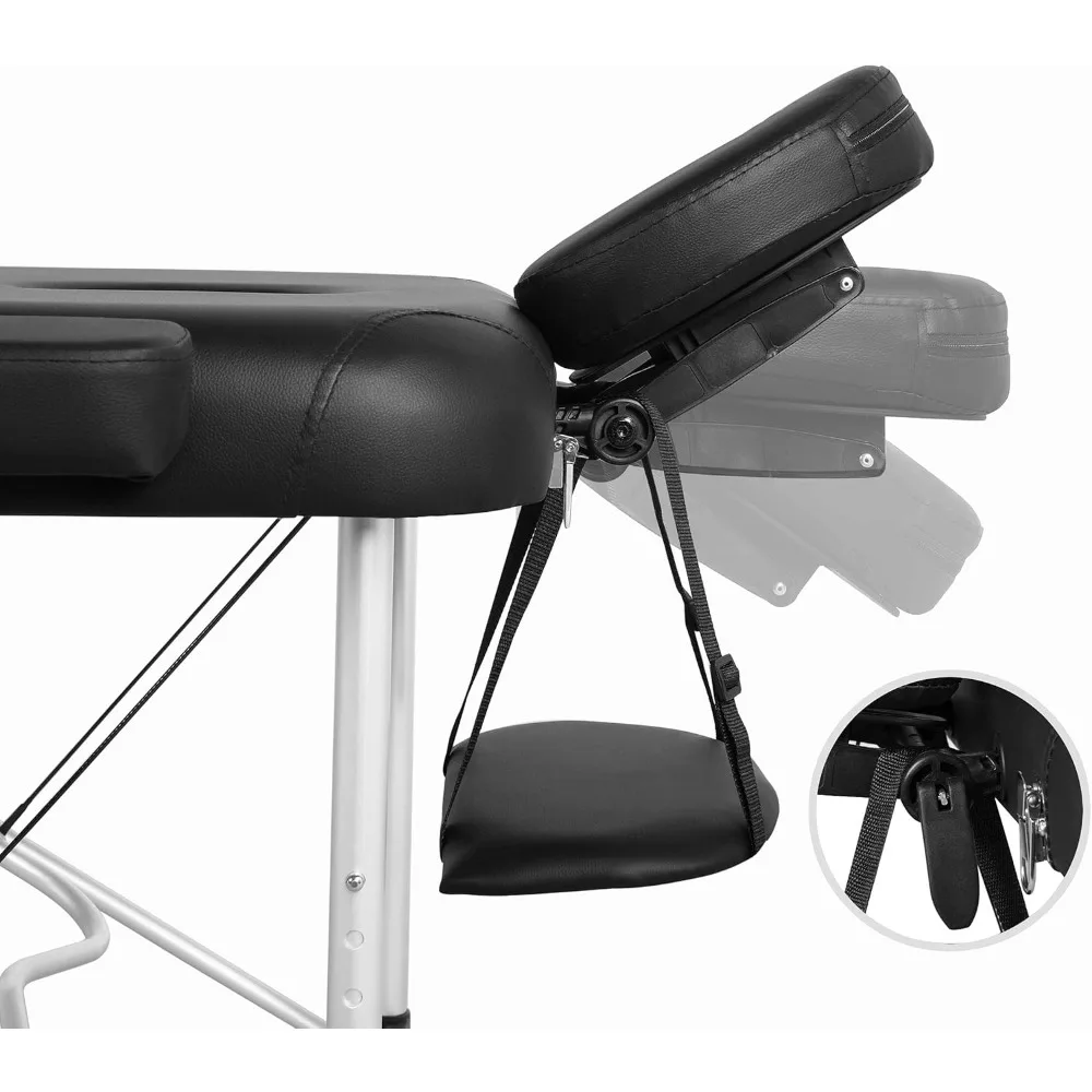 Aluminum Adjustable Height Massage Table for Spa and Salon Therapy, Collapsible and Portable