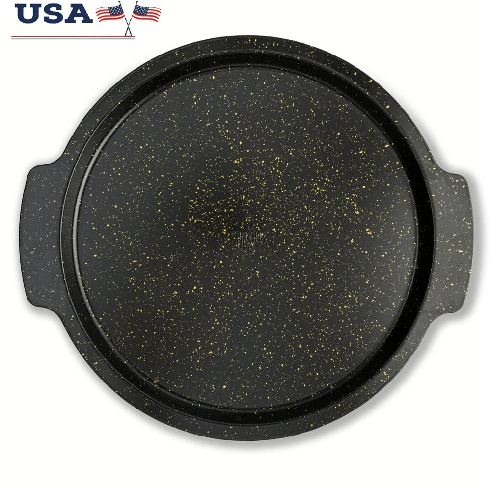 

14 Inch Non Stick Pizza Pan Durable Metal Bakeware Oven Safe Easy Cleanup Versatile Kitchen Essential Perfect Baking Results