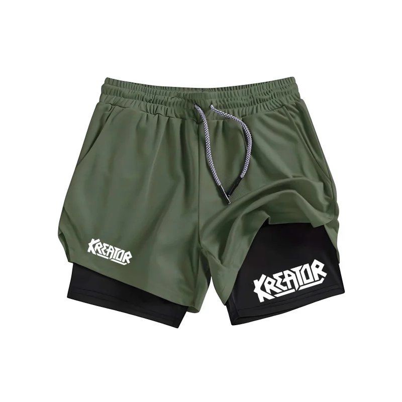 

KREATOR 2-In-1 Men'S Performance Quick Drying Sports Shorts With Phone Pocket For Summer Gym Fitness And Running