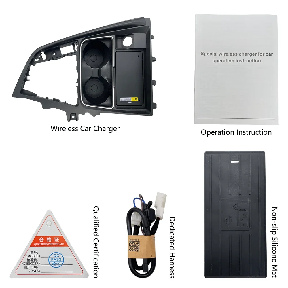 Car Wireless Charger for BMW 3 Series F30 F31 F35 2013-2019 15W Center Console Fast Charging Pad w/ Cup Holder Phone Charger LHD