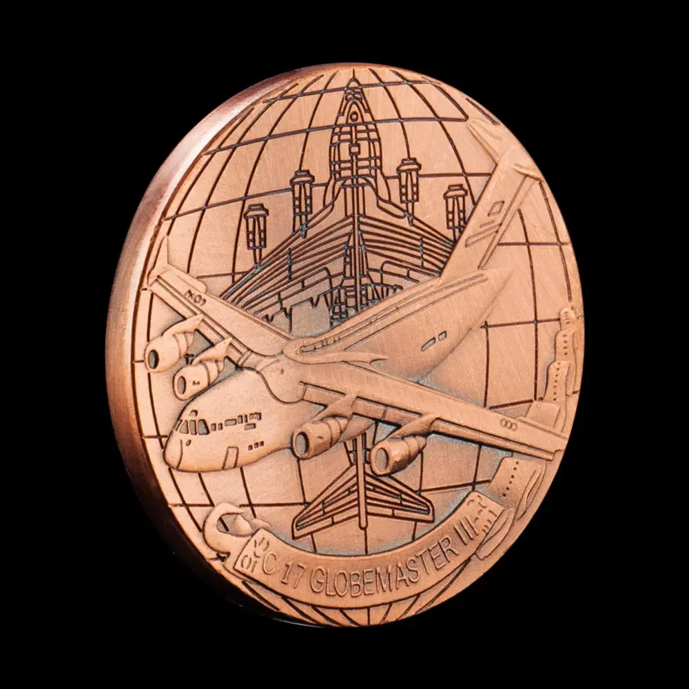 Bronze Plated C-17 Globemaster III US Air Force Military Transport Aircraft Souvenir Coin Commemorative Coin Art