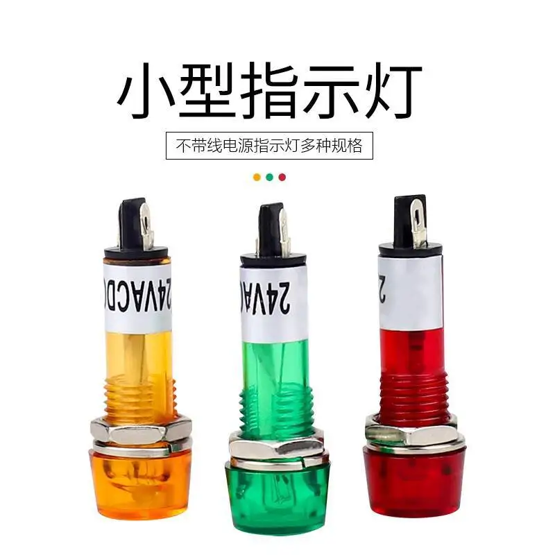 5pcs/lot Power Supply Small Signal Working XD10-3 DC24V AC220V 10Mm Plastic Indicator Light 12V 24V 220V AC DC