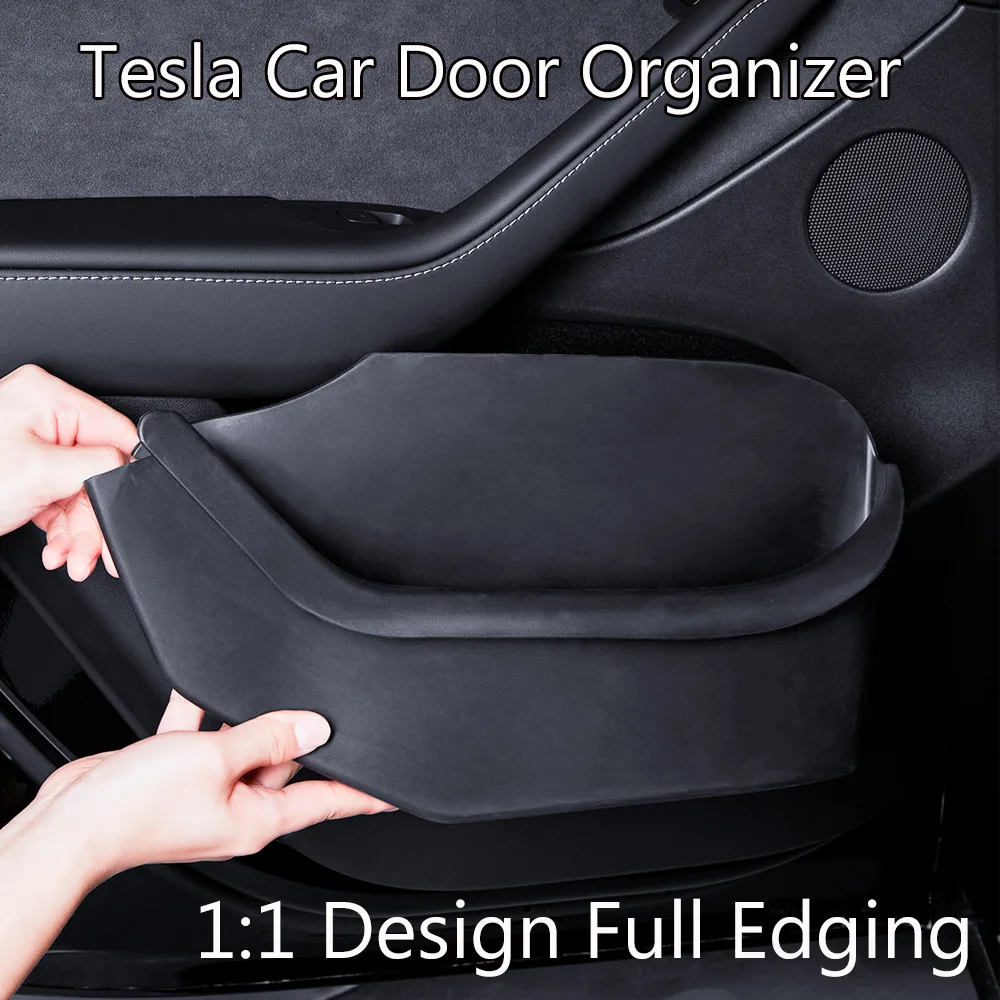 

4 pieces For Tesla Model Y Car Door Side Storage TPE Box Full Cover Car Armrest box for Tesla Model Y 2023 accessories