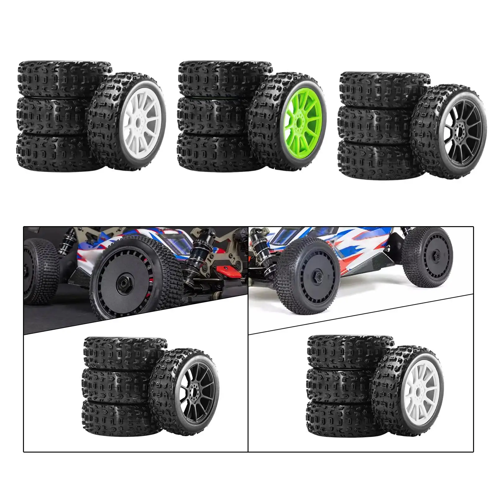 Roda dan ban mobil RC 4x, hub roda pengganti Aksesori RC Crawler mudah dipasang untuk mobil hobi Crawler 1:8