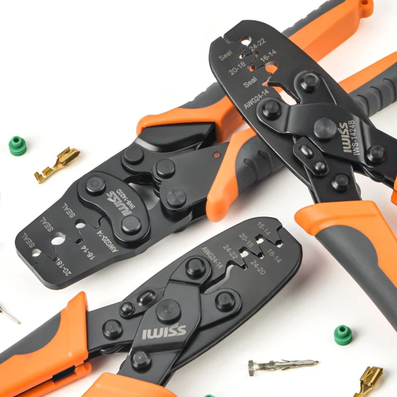 IWS-1424A/1424B/1420D Non-Insulated Open Barrel Terminals Crimping Pliers Weather Pack Sealed Connector Crimper Tool Clamp Tool