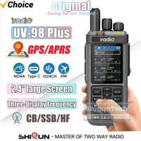 Iradio UV-98 PLUS GPS Air Band 10W Walkie Talkie Cross Band Repeater HF AM FM USB LSB CW CB SW MW LW SSB DTMF Shortwave HamRadio
