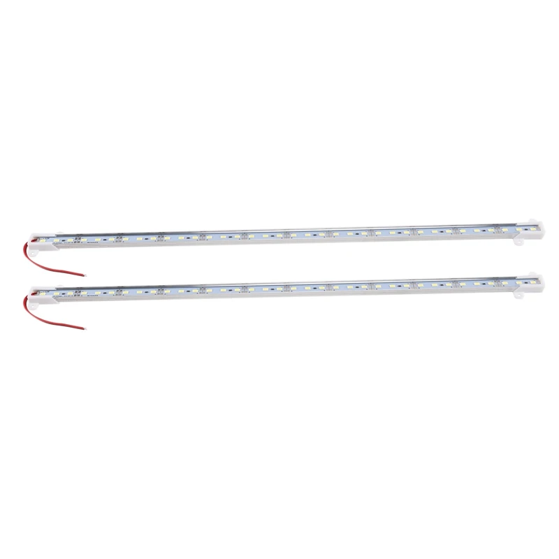 2x 50CM 12V 36 LED 5630 SMD Hard Strip Light Aluminum Shell With End Cap