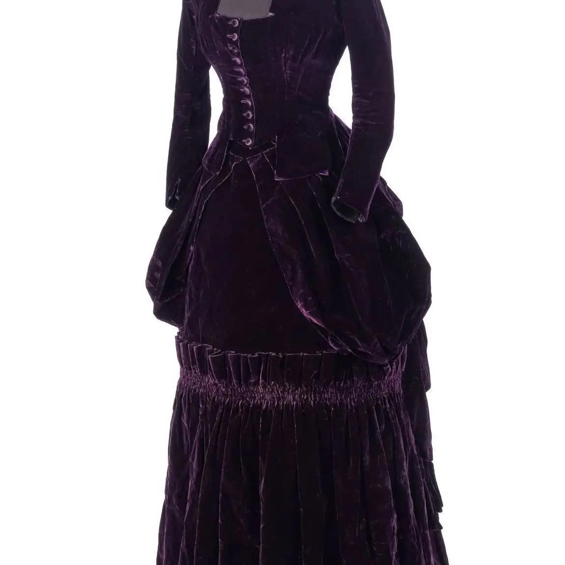 

Викторианское готическое фиолетовое бархатное платье 1880-х годов, бальное платье в стиле Ренессанс, вечернее платье, женское благородное французское платье на Хэллоуин