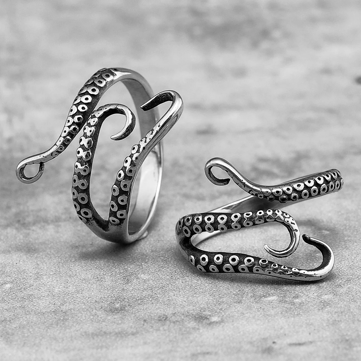 Octopus Tentacles Stainless Steel Mens Womens Rings Punk Trendy Unique for Couple Male Biker Jewelry Creativity Gift Wholesale