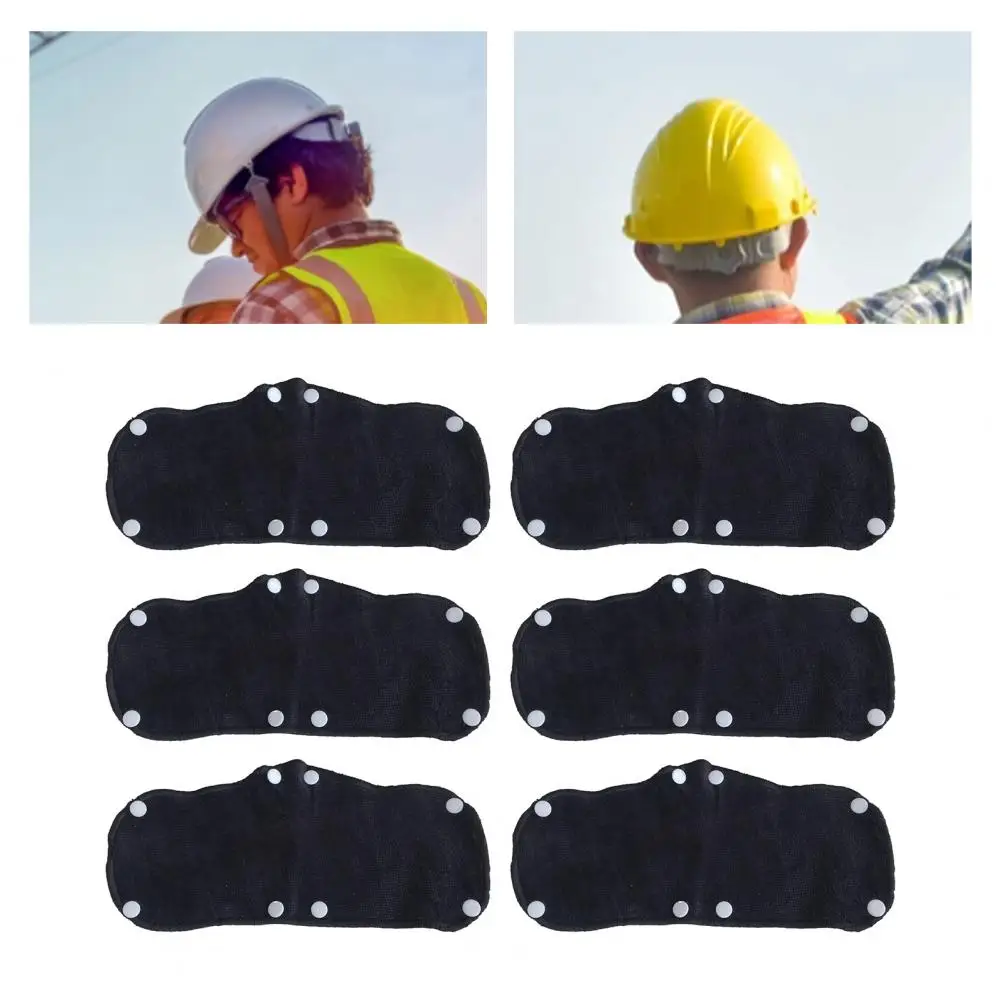 6Pcs/Set Safety Helmet Sweat Strap for Worker Good Absorption Sweatband Reusable Polyester Fine Texture Helmet Sweatband