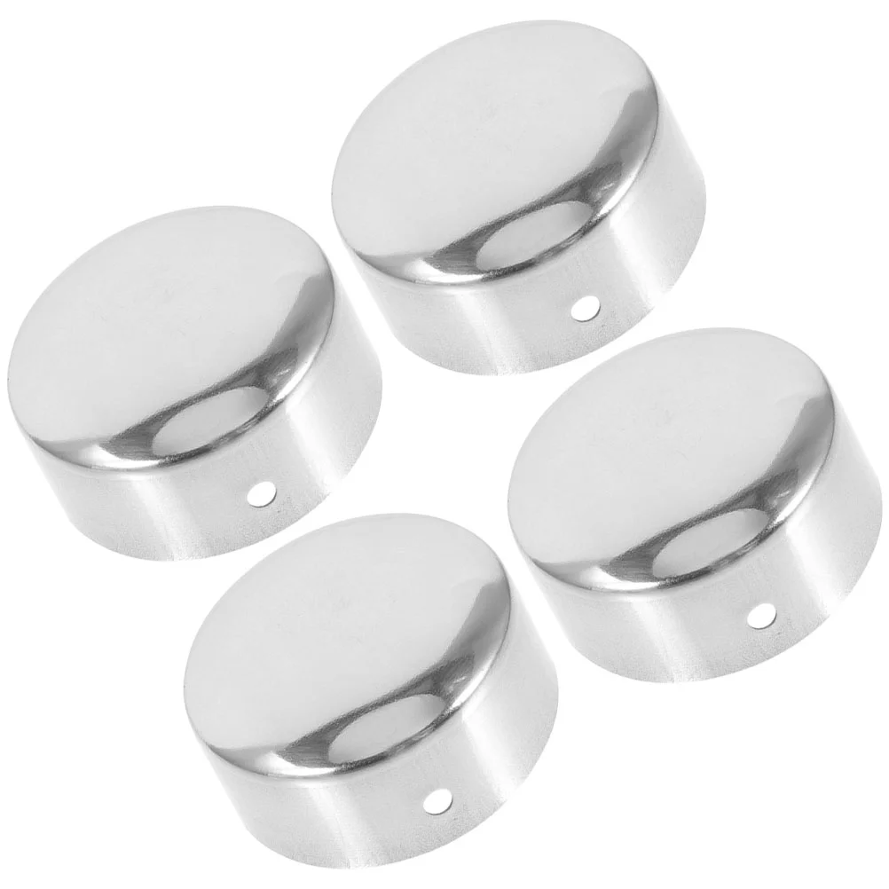 4pcs Hand Rail Caps Stainless Steel Handrail Stair End Caps Stair Railing End Plugs Metal Handrail Caps