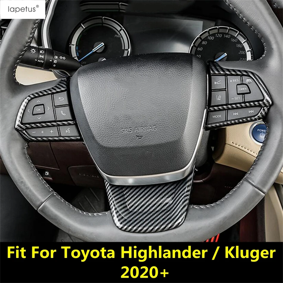 

Steering Wheel Frame Decoration Cover Trim For Toyota Highlander / Kluger 2020 - 2024 Matte / Carbon Fiber Accessories Interior