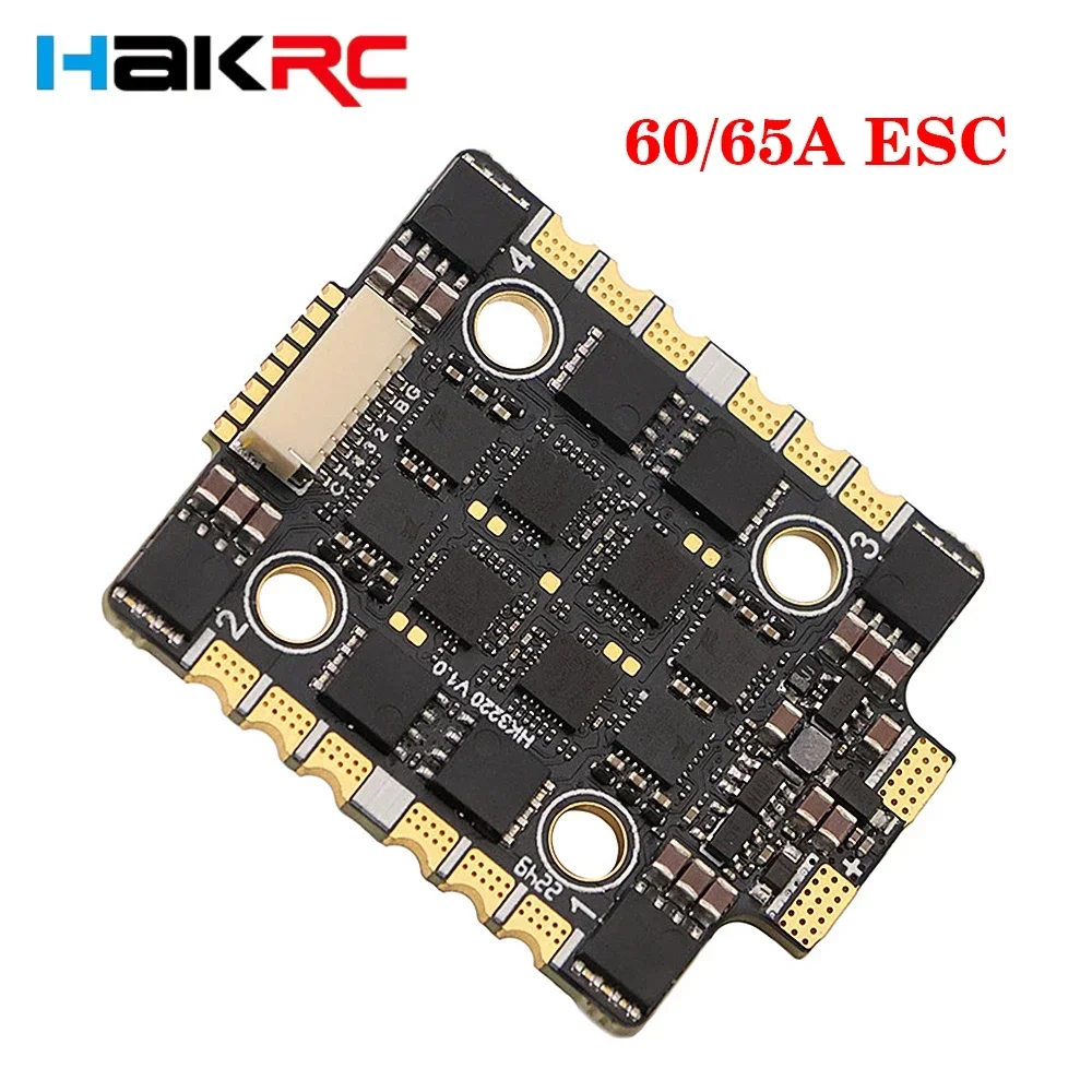 HAKRC 32BIT 60A/ 65A AT4G_Multi_32.9 4in1 ESC DShot 150/ 300/ 600 PWM/ Oneshot 125 20x20mm for RC FPV Racing Drone