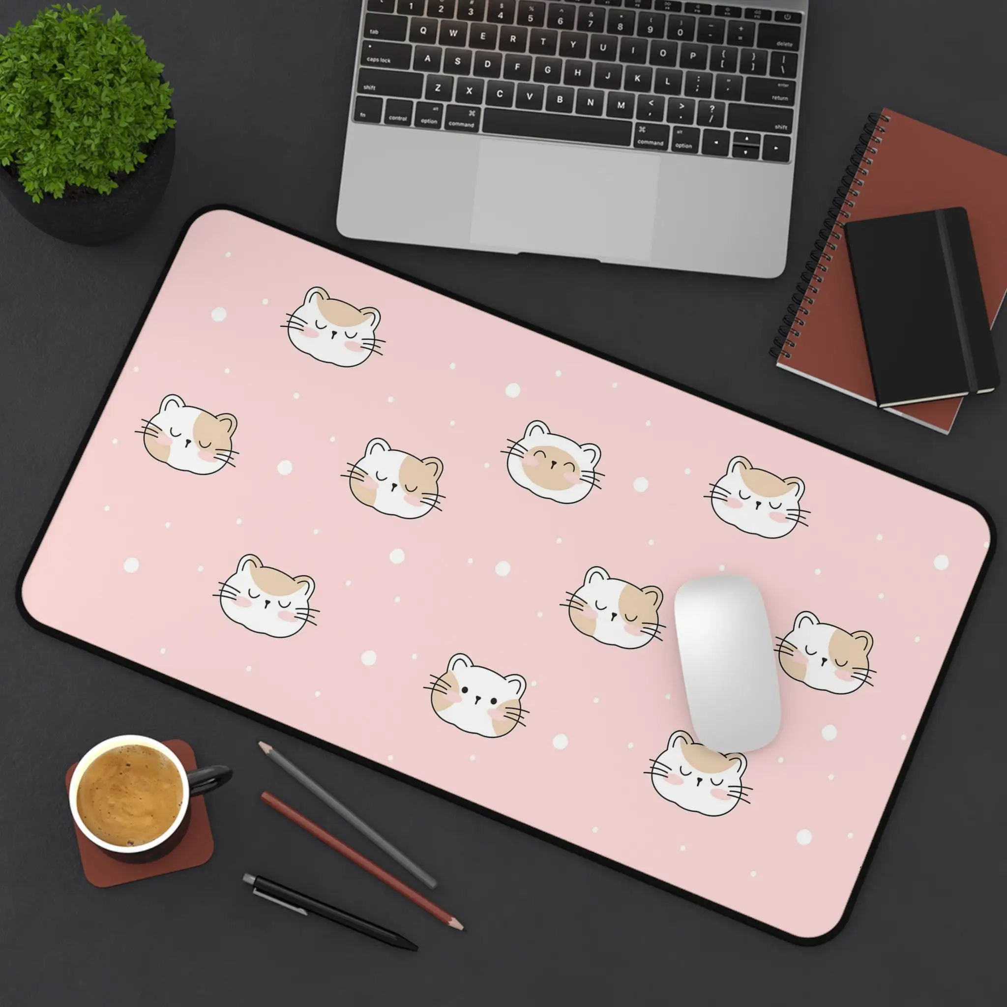 

Cute Cat Face Table Pad, Cute Pink Cat Game Mouse Pad, XXL Non-Slip Waterproof Mouse Pad, Perfect Gift for Girlfriend