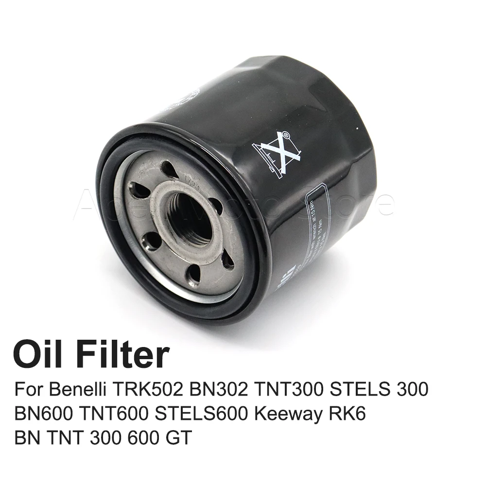 

Motorcycle Accessories Oil Filter For Benelli TRK502 BN302 TNT300 STELS 300 BN600 TNT600 STELS600 Keeway RK6 BN TNT 300 600 GT