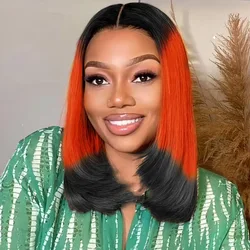 180% Density Straight 13*4 Lace Front Human Hair Wigs 1B/350/1B color Straight Bob Wigs Glueless Lace Front Wigs Human Hair