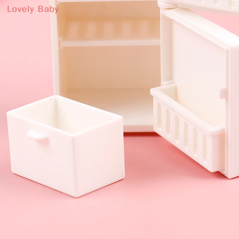 【BBS-7】Dollhouse Miniature Bench Refrigerator Toys Kitchen Home Furniture Decoration